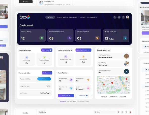 Floovy – Manage catalogs, track implementations & monitor payments. All in one.