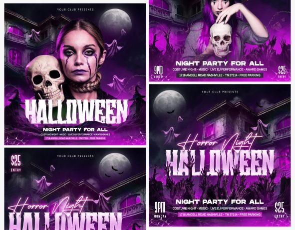 Halloween post social media design