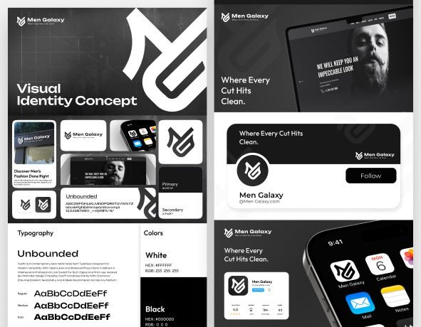 Men Galaxy - men saloon - branding identity & style guide