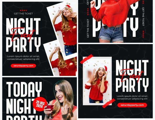 Nigh Party post social media design