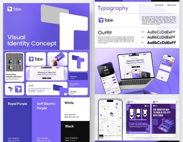 Tabin - car parking service - branding identity & style guide